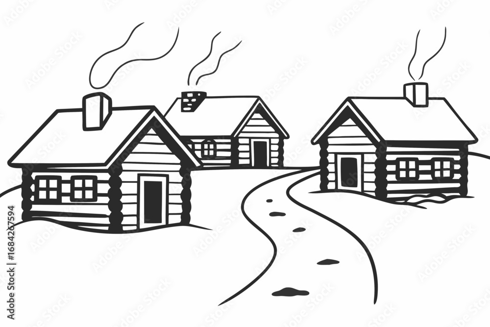 Fototapeta premium house in the snow