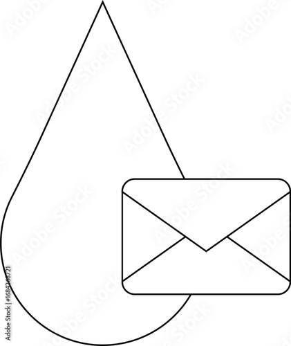 water drop icon and message icon with white background