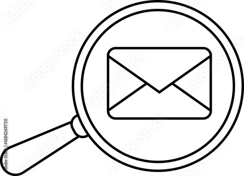 magnifying glass icon and message icon with white background