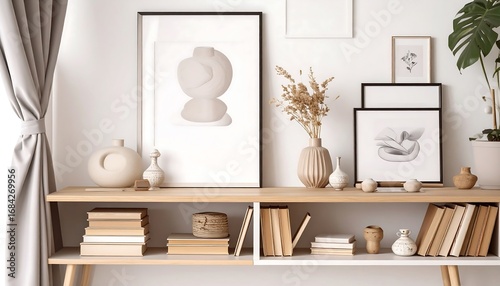 Modern, neutral living room display