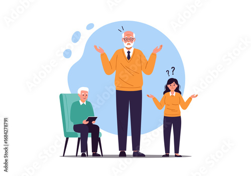 Confused family members seeking understanding and clarity in a difficult situation