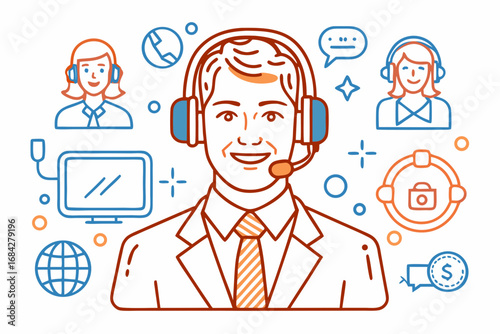Professional customer service team offering support with global reach and secure transactions