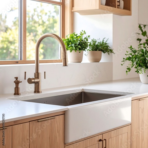 Modern farmhouse kitchen sink area