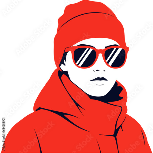 Portrait of a young woman in winter clothing: Perfect for digital marketing, blog articles, or fashion magazines on the theme of cold weather, fashion, and style.