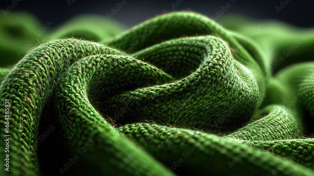 Fototapeta premium Close up of green wool fabric