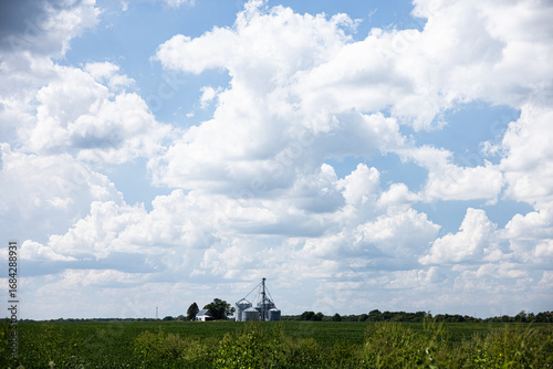 landscape with blue sky and clouds