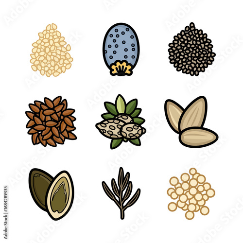 Seed Vector Icons Seeds Collection White.