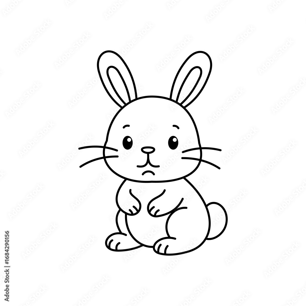 Fototapeta premium Cute cartoon Rabbit coloring book illustration vector design templates simple and modern concept isolated on white background