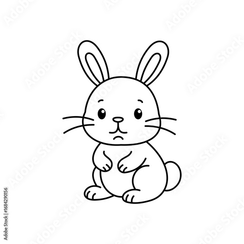 Cute cartoon Rabbit coloring book illustration vector design templates simple and modern concept isolated on white background