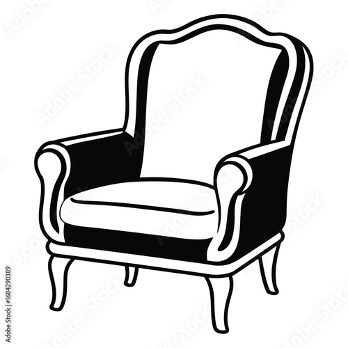 A silhouette icon of a cosy chair