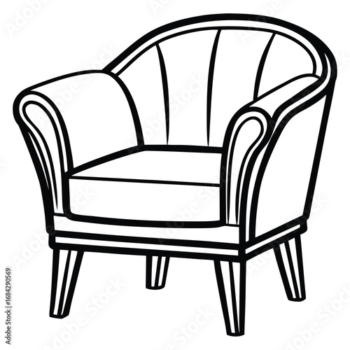 A silhouette icon of a cosy chair