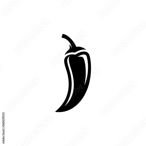 Chili Pepper Silhouette Vector Illustration for Logo Design
