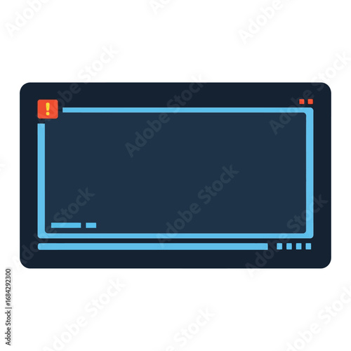 A dark mode computer terminal window with a red error notification icon.
