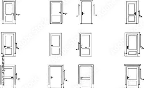 Collection of diverse door designs and architectural styles