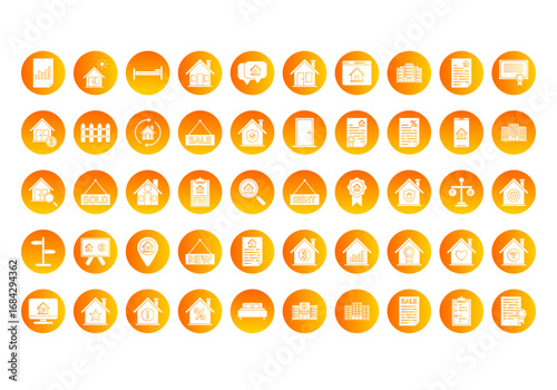 Real estate icons set house home mortgage agent loan icon real estate editable icon vect