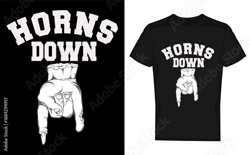 Dog Illustration with Horns Down Gesture Likely Referencing Texas Rivalry