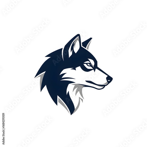 Vector illustration of a wolf head on white background
