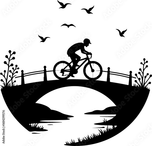 silhouette of a man riding a bicycle, bike, bicycle, silhouette, sport, vector, cycling, motorcycle, biker, cyclist, illustration, extreme, race, motocross, cycle, black, speed, jump, ride, mountain, 