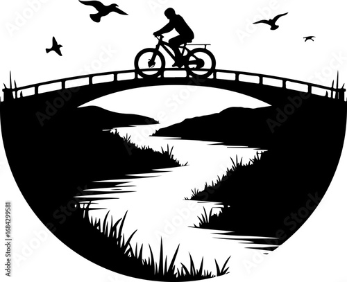 silhouette of a man riding a bicycle, bike, bicycle, silhouette, sport, vector, cycling, motorcycle, biker, cyclist, illustration, extreme, race, motocross, cycle, black, speed, jump, ride, mountain, 