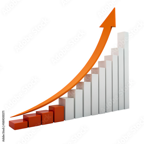 Upward Growth Graph with Rising Orange Arrow and Increasing Bars Free Download Upward Growth Graph with Rising Orange Arrow and Increasing Bars - GFXLoad