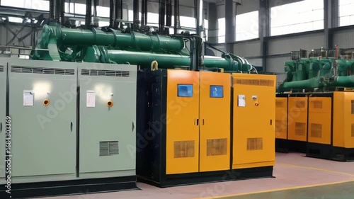 Low voltage switchgear at power plant created with generative ai