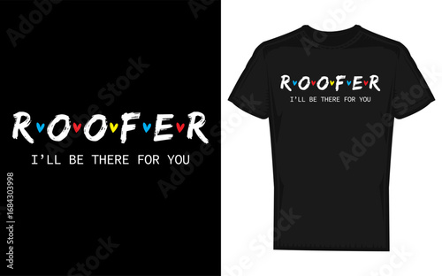 Funny Cat Roofer Illustration for T Shirt Design with I ll Be There For You
