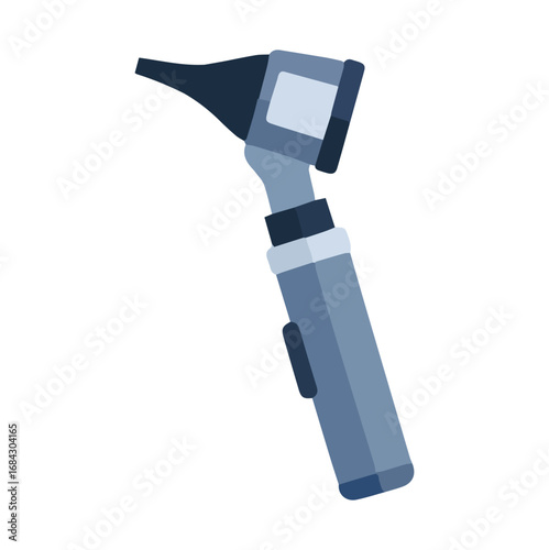A medical otoscope, used for examining ears, is shown in a detailed illustration.