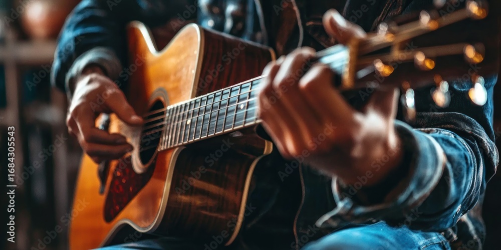 Fototapeta premium Playing a guitar