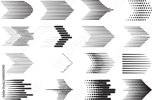 abstract black and white line pattern for optical illusion and dynamic motion effect vector background design