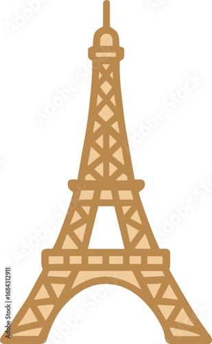 Simple Outline Eiffel Tower Landmark Attraction Travel Destination Icon