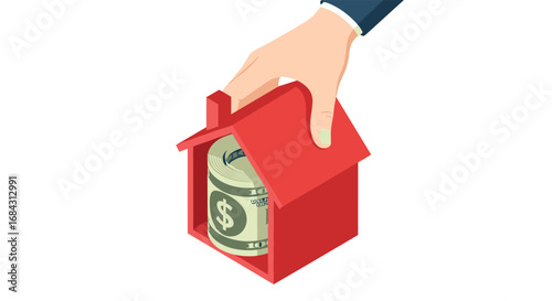 Secure your financial future with this iconic house and money symbol combination.