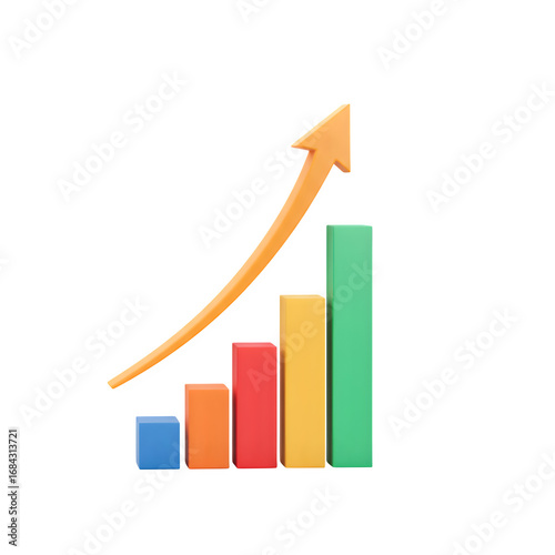 Free Download Growth chart with upward arrow, isolated on transparent background
 - GFXLoad