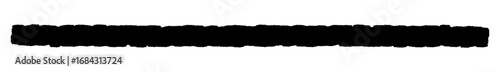 Hand drawn brush stroke. Hand drawn black horizontal line. Rough black horizontal brush stroke.