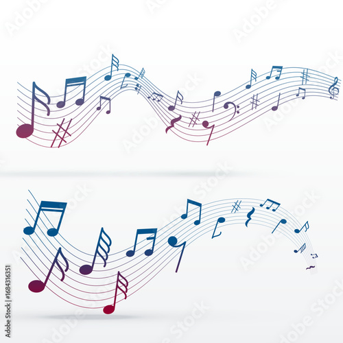 Colorful music notes design