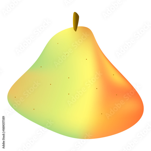 Pear Fruit Illustration with Gradient Mesh Style