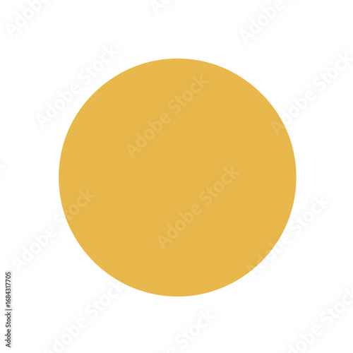 A simple, solid yellow-gold circle centered on a clean white background, representing a basic geometric shape.