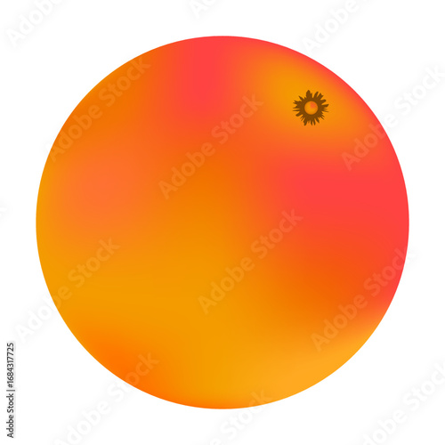 Vibrant Orange Fruit Illustration with Gradient Mesh Style