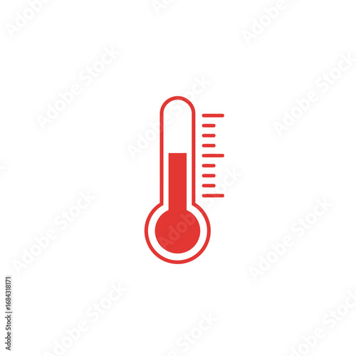 Red thermometer icon showing temperature.