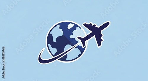 Travel graphic world map plane