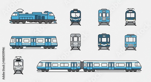 Variety of train illustrations