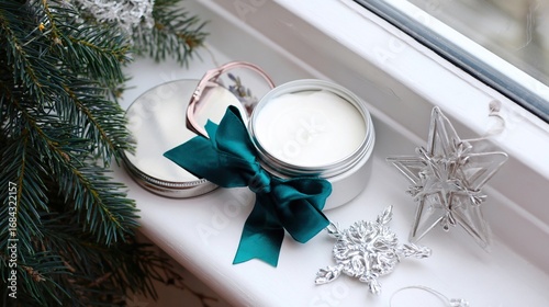 Minimalist Christmas Table Setting with Coconut Balm and Diamond Ring 