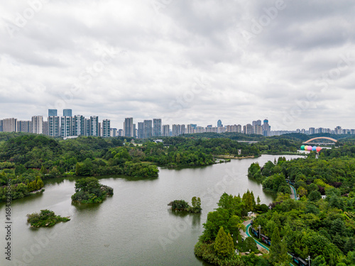 Photography singapore skyline with river