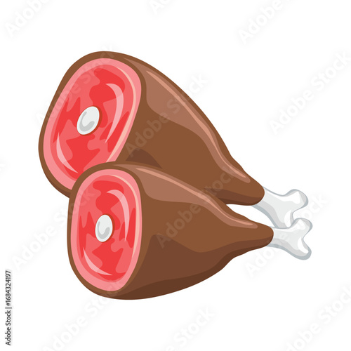illustration a large piece of roast beef