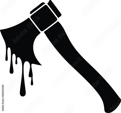 Black dripping axe blade handle