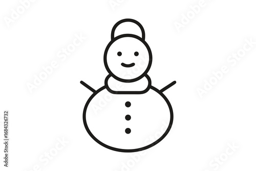 line art Snowman silhouette vector illustration