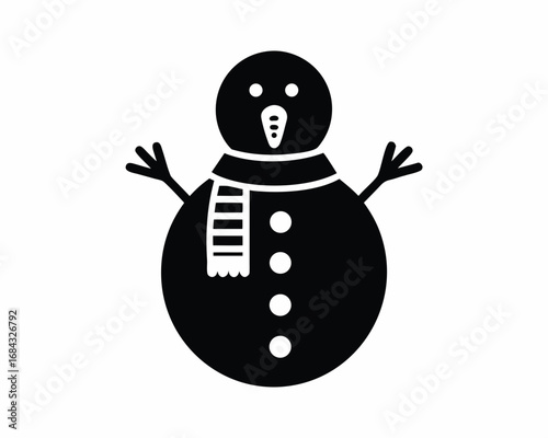 Snowman silhouette vector illustration