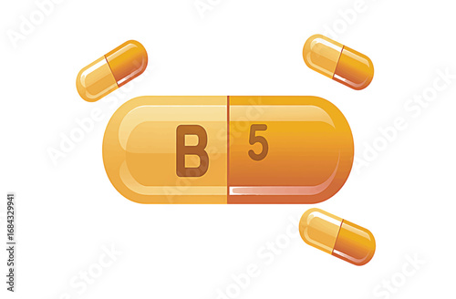 Vitamin B5 Pantothenic Acid Supplement Pill for Health and Wellness
