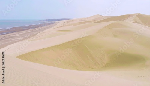 Fototapeta Naklejka Na Ścianę i Meble -  Coastal Sand Dunes Landscape with Ocean View