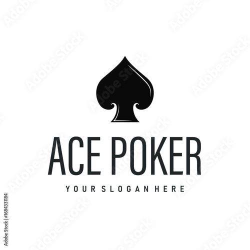 poker logo design a simple minimalist card game gambler game with card symbols as the design illustration template symbol