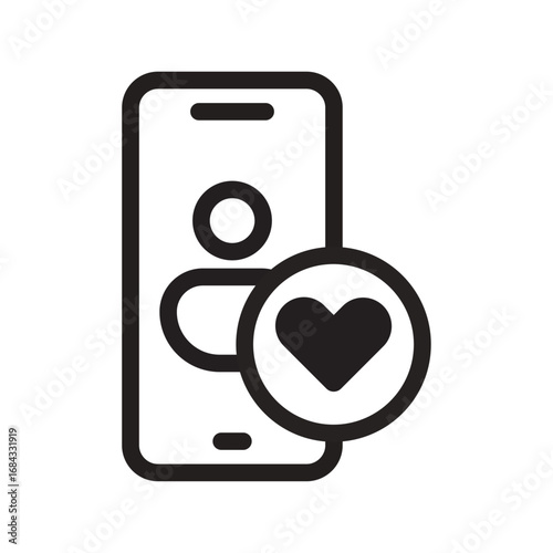 Mobile Empathy Icon of Empathy in Remote Work Icon Set